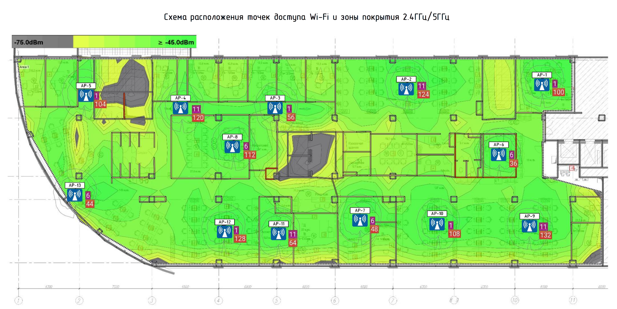 Тепловая карта покрытия Wi-Fi